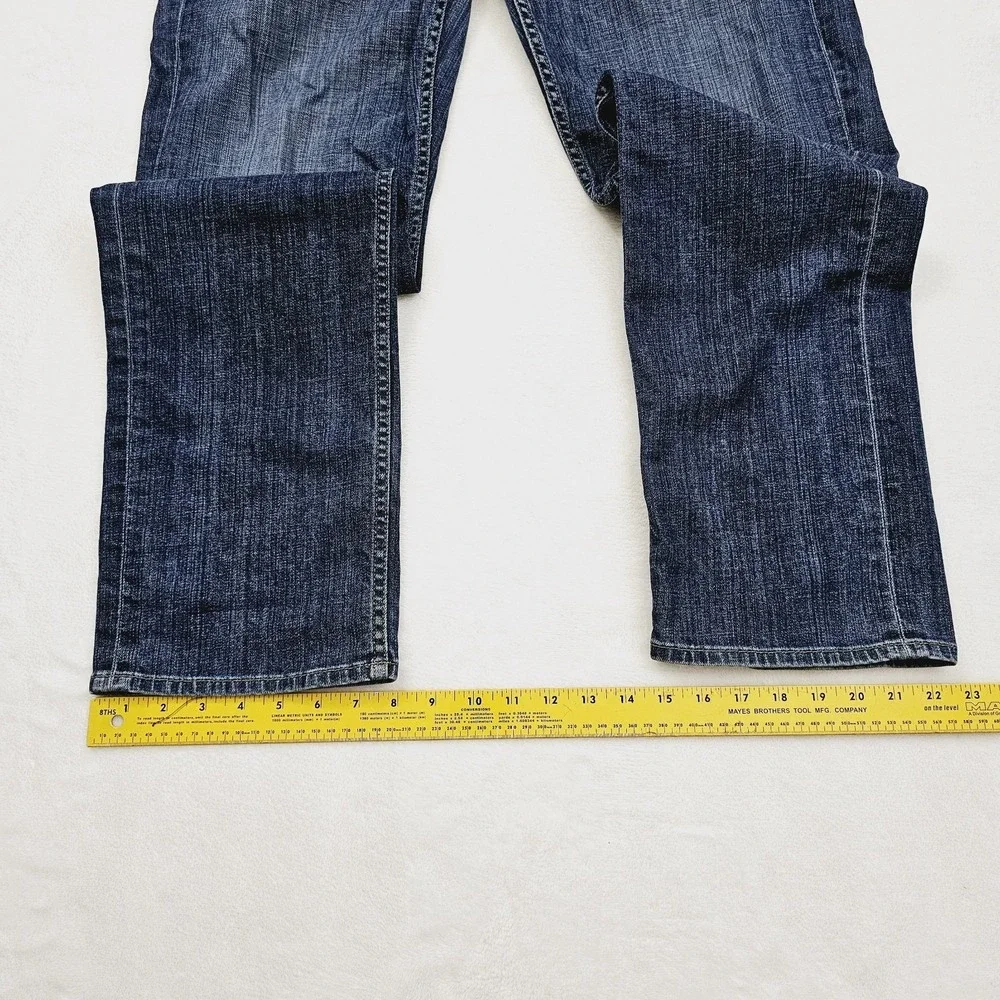 Hudson Mens 36W 33L Straight Blue‎ Five Pocket Denim Jeans M255ZAM
